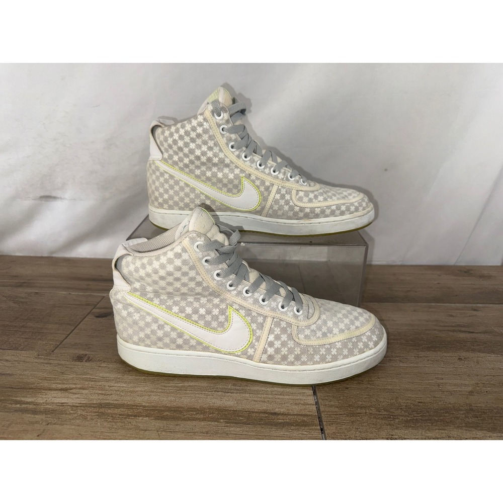Nike Court Vision Alta DM3427 100 White Checkerboard High Top Sneakers Size‎ 11
